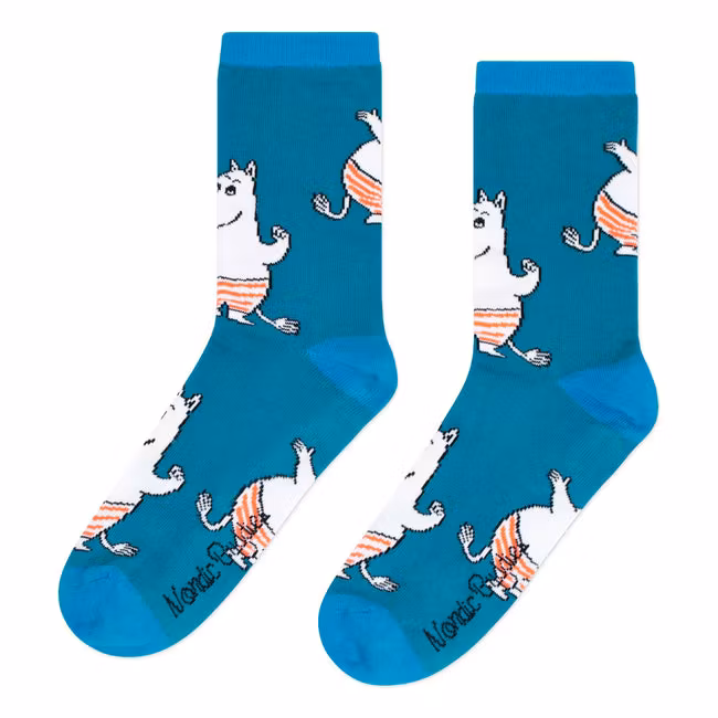 Nordic Buddies Moomintroll Zwemsokken voor Heren, Blauw