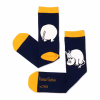 Nordic Buddies Moomintrolls Butt Men Socks, Navy/Orange