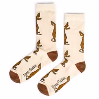 Nordic Buddies Sniff Happy Men Socks, Beige/Brown