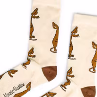 Nordic Buddies Sniff Happy Men Socks, Beige/Brown