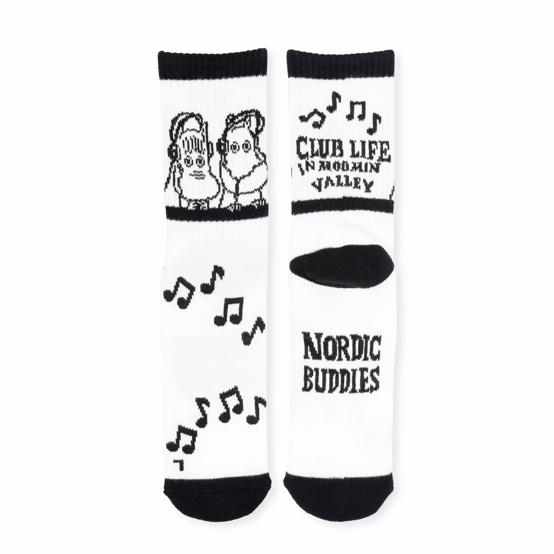 Nordic Buddies Moomin Club Life Active Women's Socks - White & Black