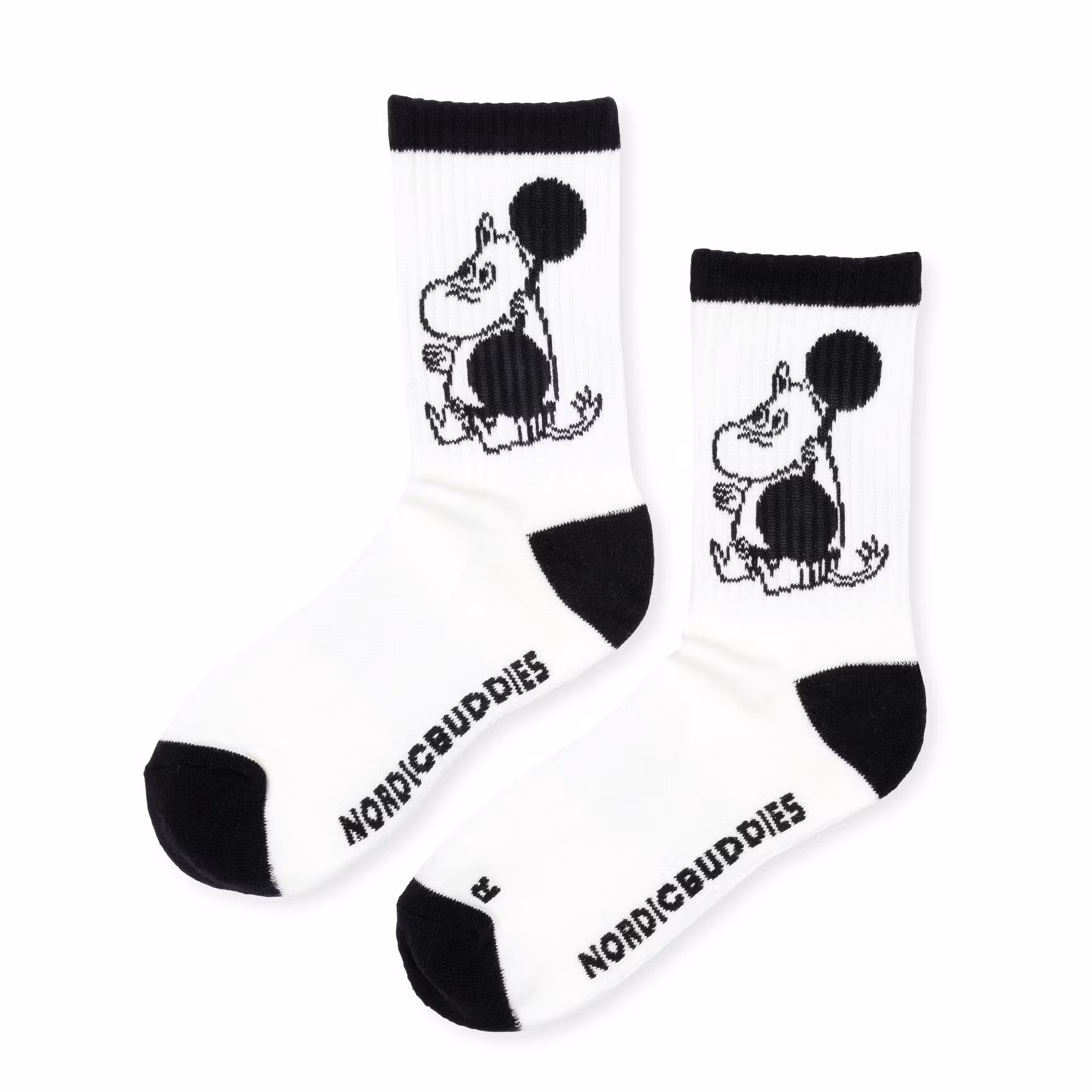 Nordic Buddies Moomintroll Weightlifting Active Women's Socks - White & Black