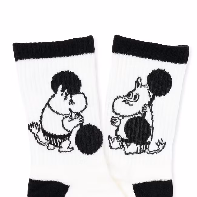 Nordic Buddies Moomintroll Weightlifting Active Women's Socks - White & Black