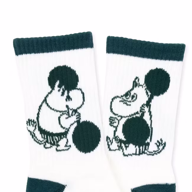 Nordic Buddies Moomintroll Weightlifting Active Women's Socks - White & Green