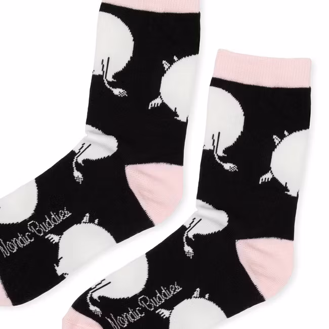 Nordic Buddies Moomintroll Butt Women's Socks - Pink & Black