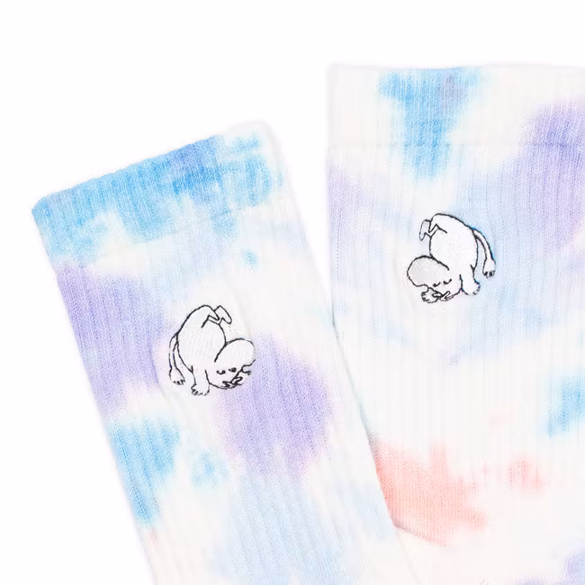 Nordic Buddies Moomintroll Tie Dye Women's Socks - Lilac and Multicolor