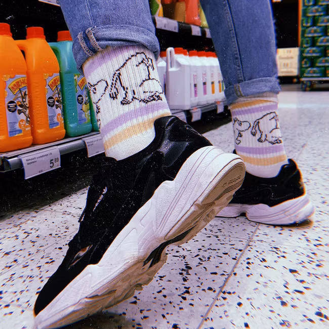 Nordic Buddies Moomintroll Women's Retro Socks - White, Lilac and Peach