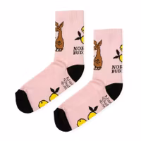 Nordic Buddies Sniff's Lemons Women's Retro Socks - Light Pink and Black