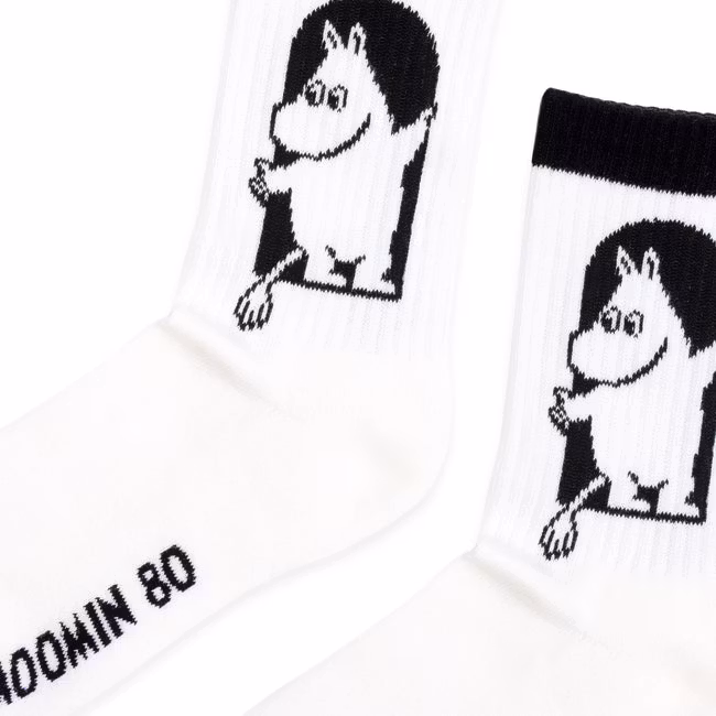 Nordic Buddies Moomin80 Retro Sokken voor Dames - Wit/Zwart