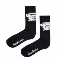 Nordic Buddies Moomintroll Active Crew Womens's Socks - Black/White