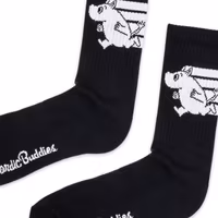 Nordic Buddies Moomintroll Active Crew Womens's Socks - Black/White
