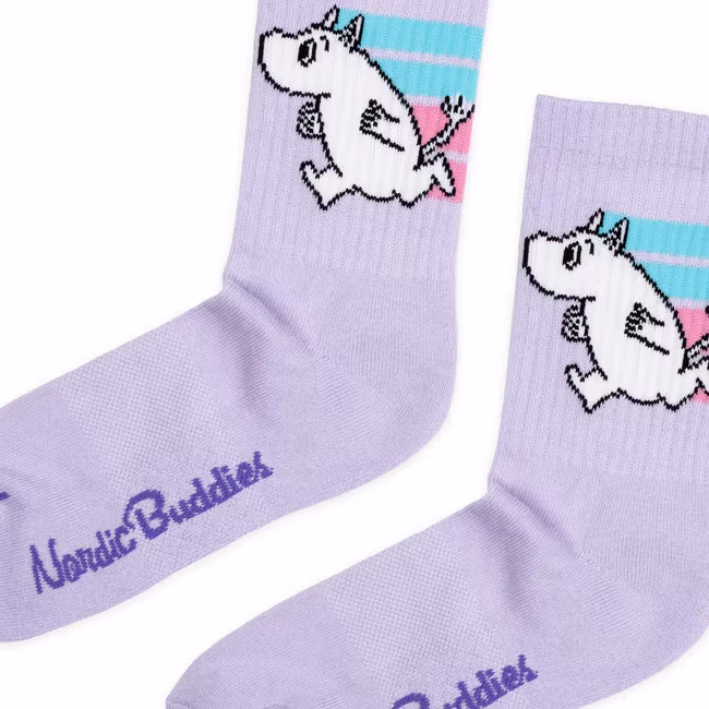 Nordic Buddies Moomintroll Active Crew Women's Socks - Lilac