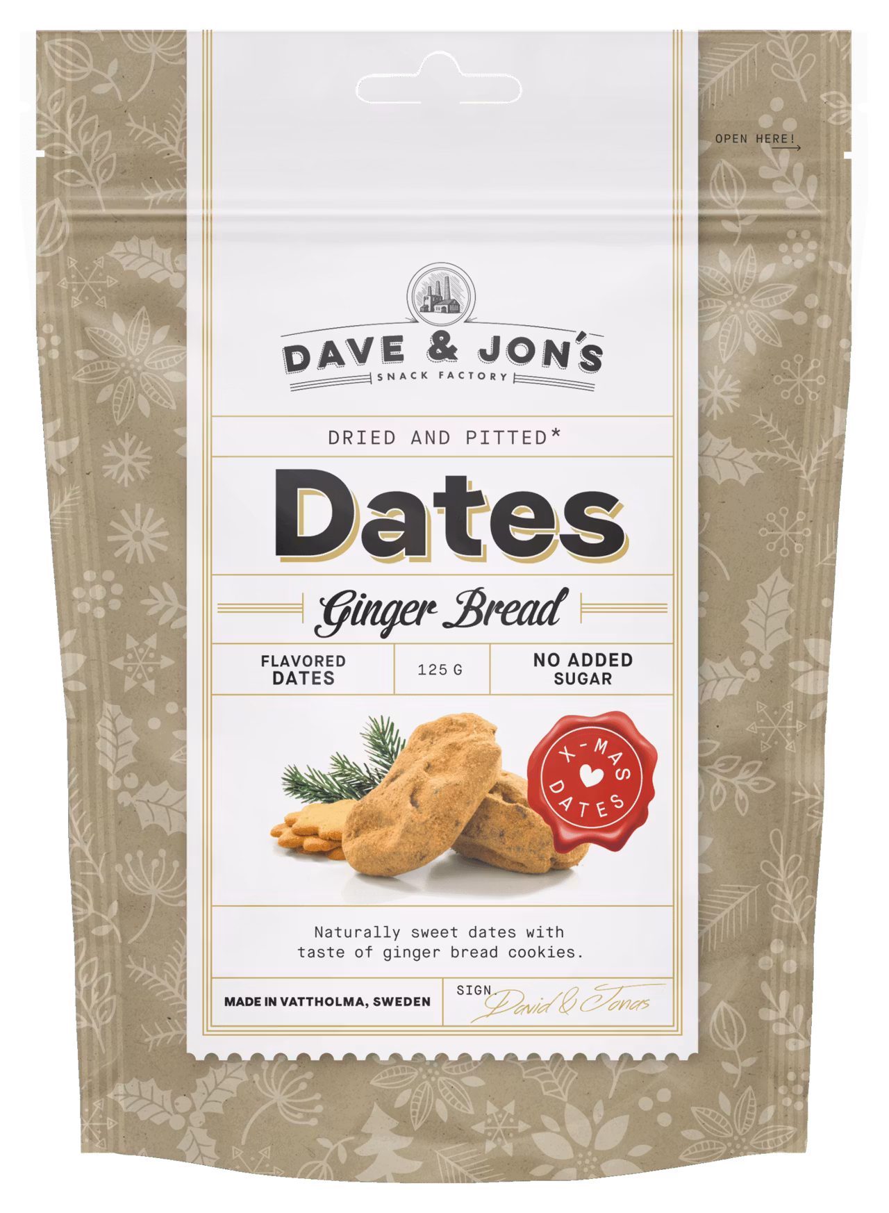 Dave & Jon's Dates, Gingerbread, Limited Edition - 125 grams
