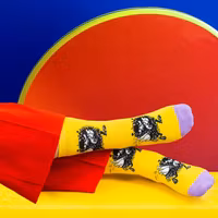 Nordic Buddies Stinky`s Getaway Women's Socks - Yellow & Purple