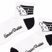 Nordic Buddies Moomintroll Active Women's Ankle Socks - White/Black