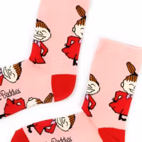 Nordic Buddies Little My Happiness Women's Socks - Light Pink & Red