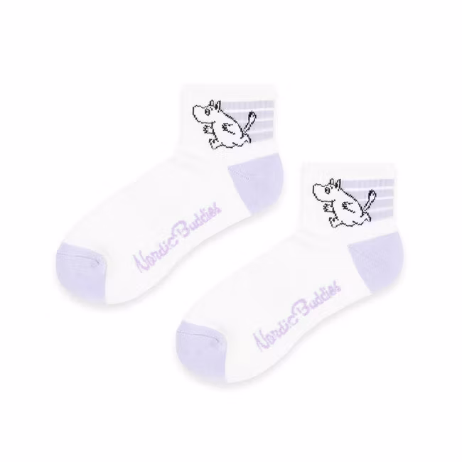Nordic Buddies Moomintroll Active Women's Ankle Socks - White/Lilac
