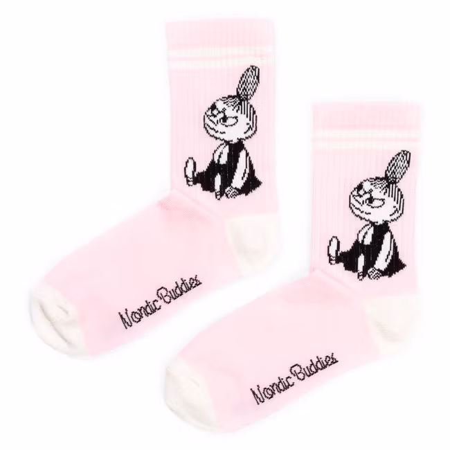 Nordic Buddies Little My Women’s Retro Socks - Pink & White