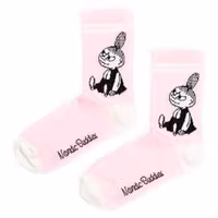 Nordic Buddies Little My Women’s Retro Socks - Pink & White
