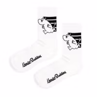 Nordic Buddies Moomintroll Active Crew Womens's Socks, White/Black