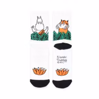 Nordic Buddies Moomin 80 Women's Retro Socks - White
