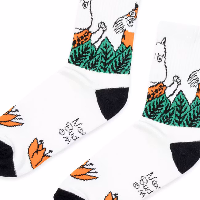 Nordic Buddies Moomin 80 Women's Retro Socks - White