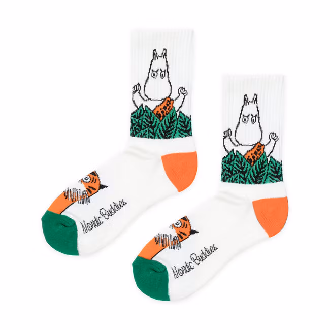 Nordic Buddies Moomin 80 Women's Retro Socks - White