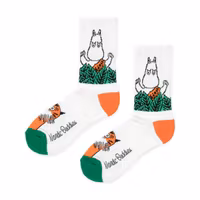 Nordic Buddies Moomin 80 Women's Retro Socks - White