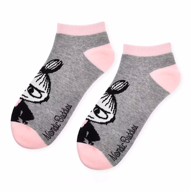 Nordic Buddies Little My Pranking Women´s Ankle Socks - Grey & Pink