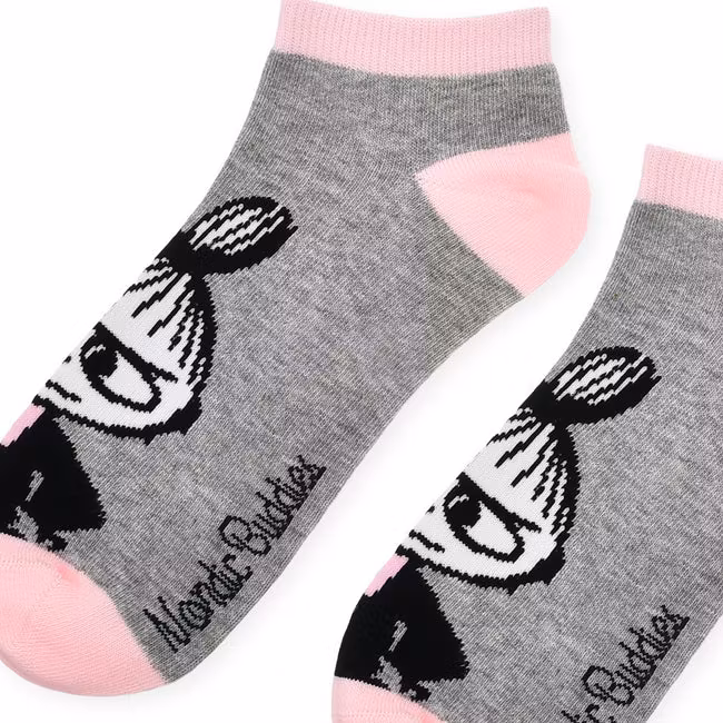 Nordic Buddies Little My Pranking Women´s Ankle Socks - Grey & Pink