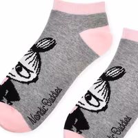 Nordic Buddies Little My Pranking Women´s Ankle Socks - Grey & Pink