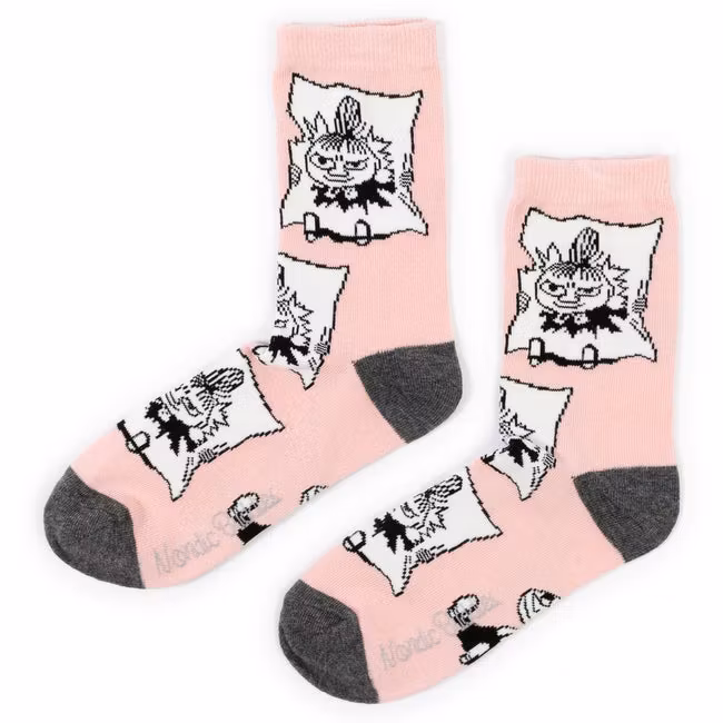 Nordic Buddies Little My Pranking Women's Ankle Socks - Pink & Grey