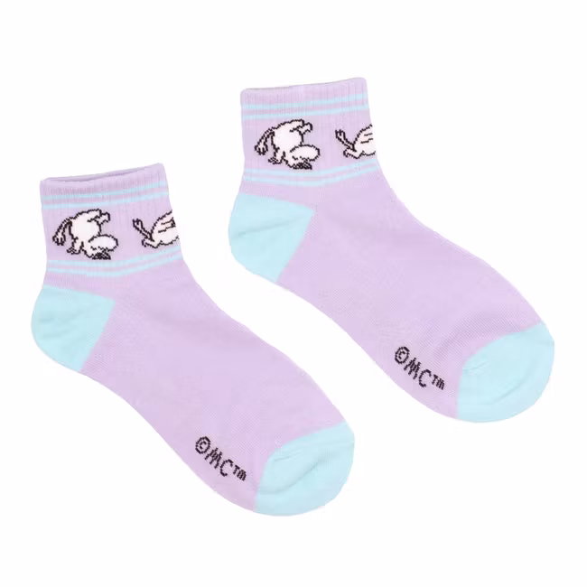 Nordic Buddies Moomintroll Women´s Retro Ankle Socks - Lilac and Blue
