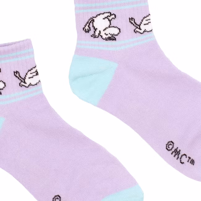 Nordic Buddies Moomintroll Women´s Retro Ankle Socks - Lilac and Blue