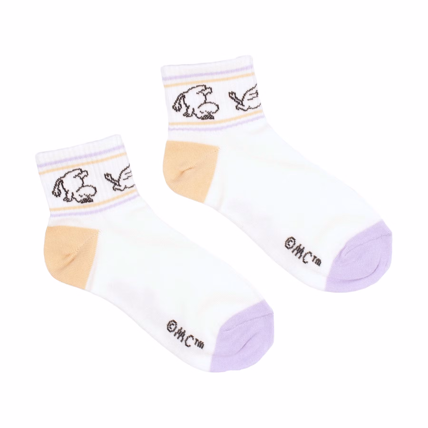Nordic Buddies Moomintroll Women's Retro Ankle Socks - White, Lilac and Peach