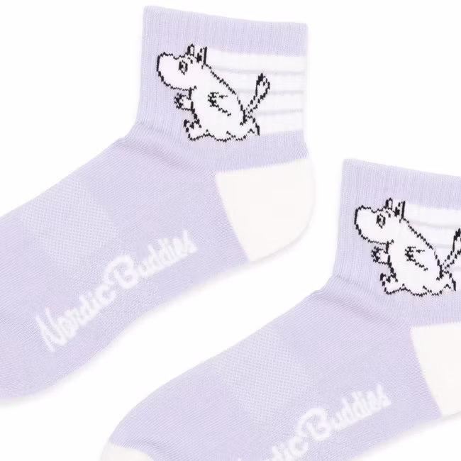 Nordic Buddies Moomintroll Active Women's Ankle Socks - Lilac/White