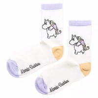 Nordic Buddies Moomintroll Camping Women's Retro Socks - White, Yellow and Purple