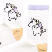 Nordic Buddies Moomintroll Camping Women's Retro Socks - White, Yellow and Purple