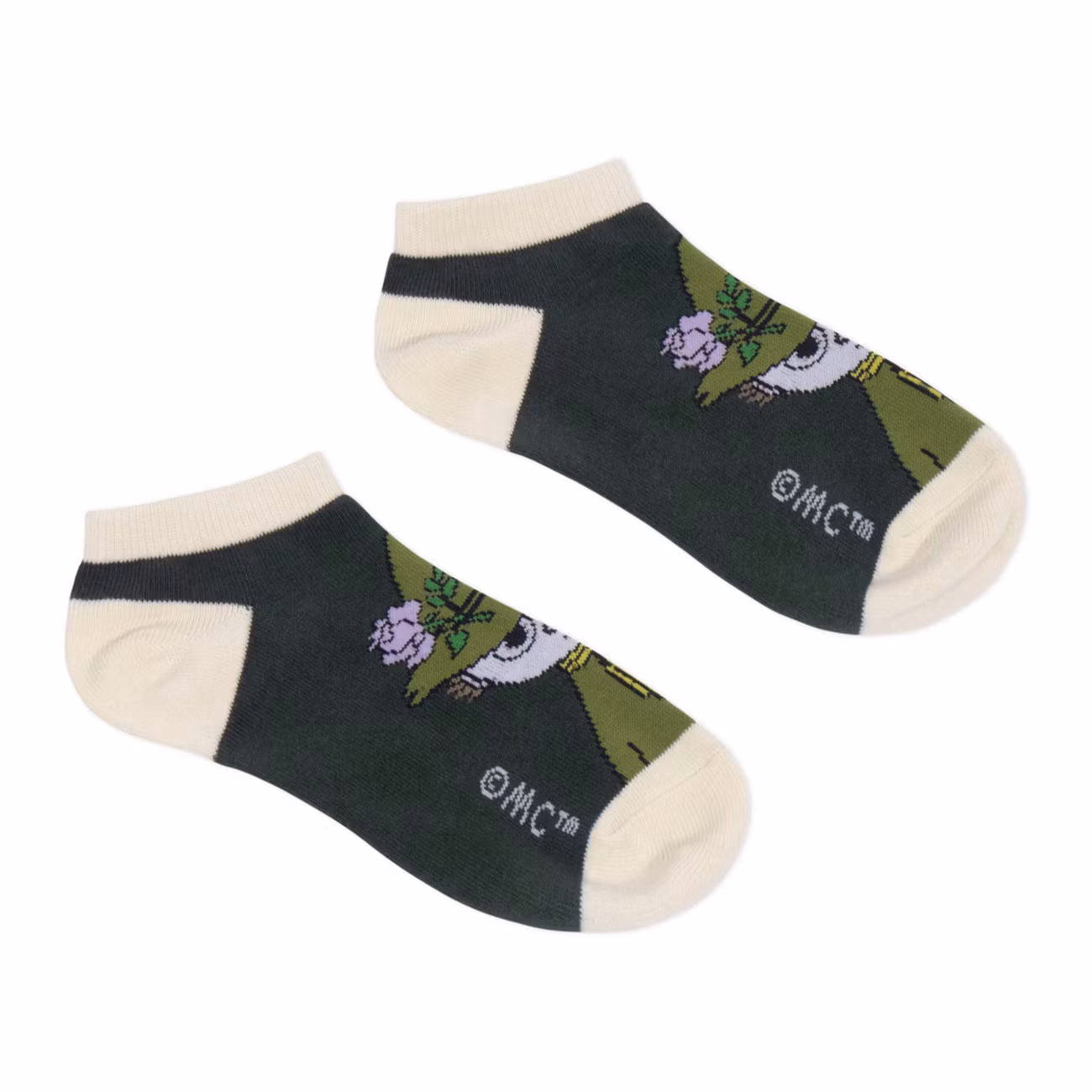 Nordic Buddies Snufkin Adventure Women's Ankle Socks - Green & Beige