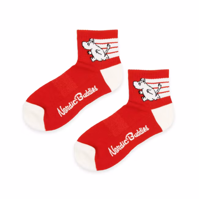 Nordic Buddies Moomintroll Active Women's Ankle Socks - Red