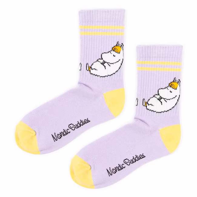 Nordic Buddies Snorkmaiden Women's Retro Socks - Yellow and Lilac