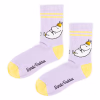 Nordic Buddies Snorkmaiden Women's Retro Socks - Yellow and Lilac