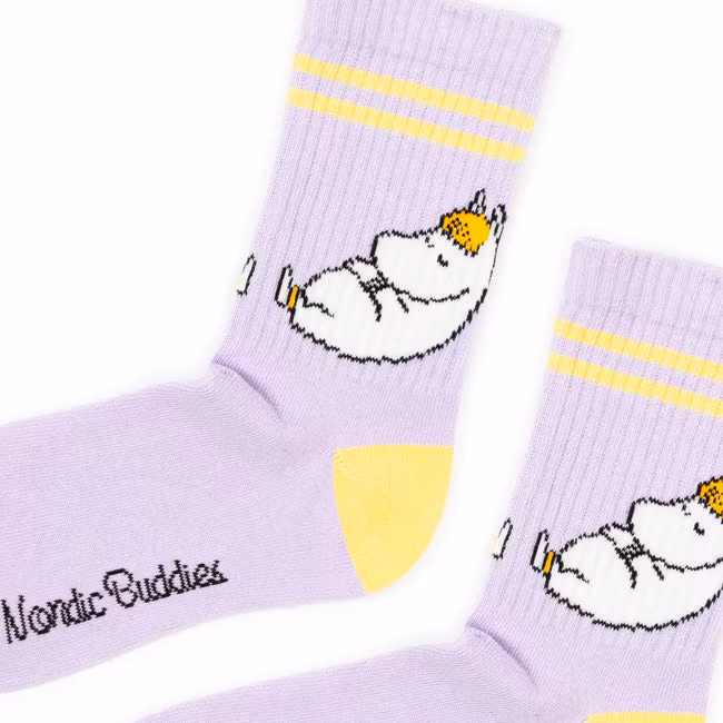 Nordic Buddies Snorkmaiden Women's Retro Socks - Yellow and Lilac