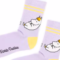 Nordic Buddies Snorkmaiden Women's Retro Socks - Yellow and Lilac