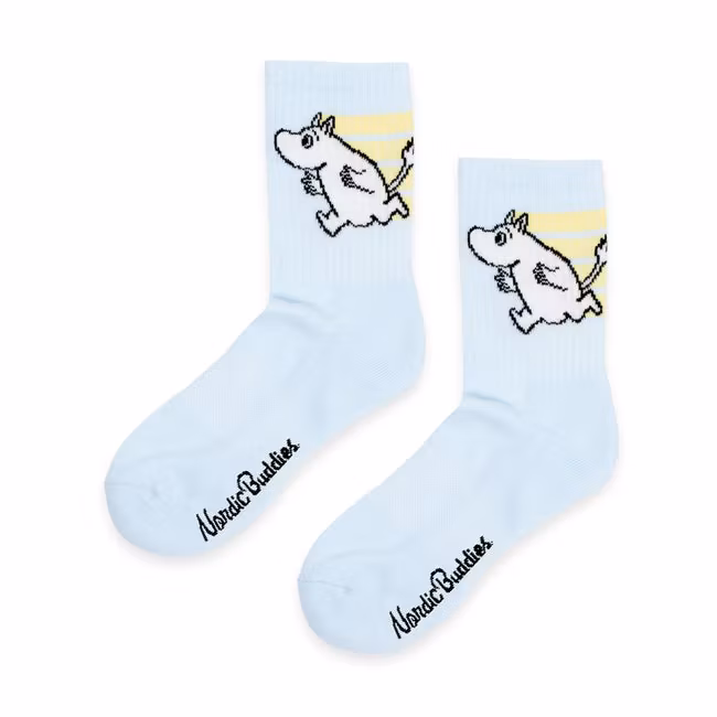 Nordic Buddies Moomintroll Active Crew Women's Socks - Blue