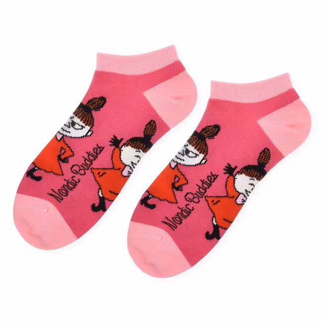 Nordic Buddies Little My Dancing Women´s Ankle Socks - Raspberry Pink and Pink