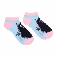 Nordic Buddies Stinky's Getaway Women's Ankle Socks - Blue and Pink
