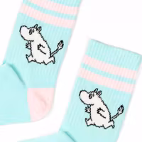 Nordic Buddies Moomintroll Women's Retro Socks - Light Blue and Pink