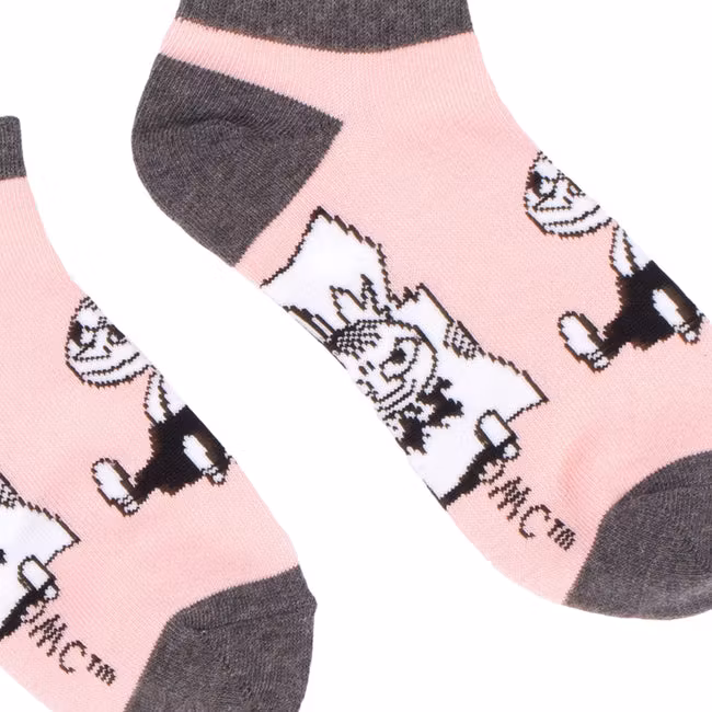 Nordic Buddies Little My Pranking Women's Ankle Socks - Pink and Grey