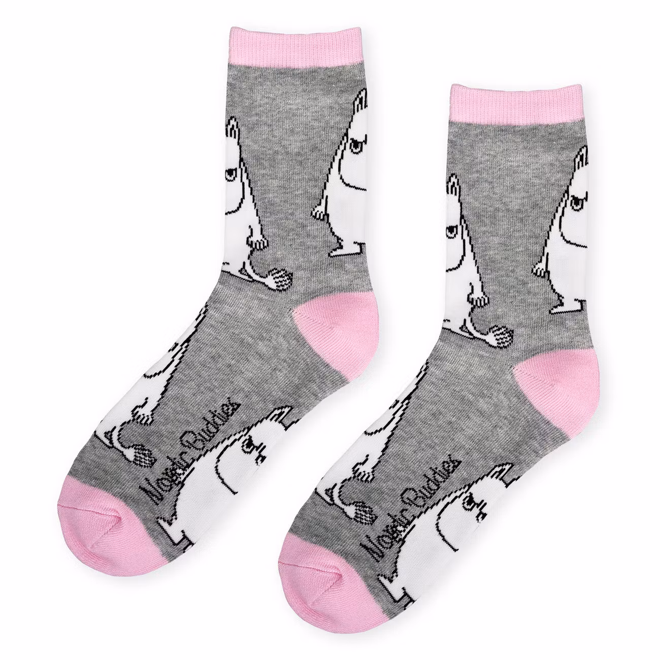 Nordic Buddies Moomintroll's Temper Women's Socks - Grey and Light Pink